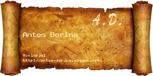Antos Dorina névjegykártya